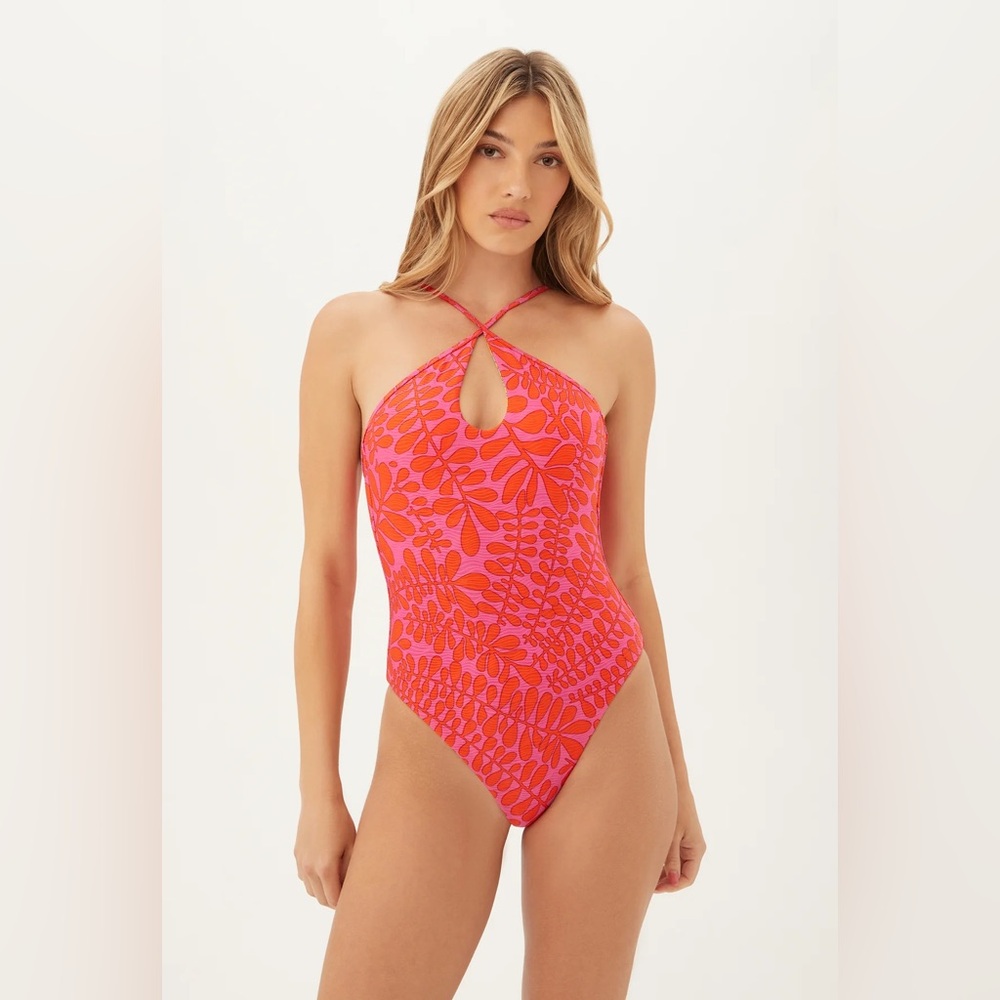 Trina Turk - Women's Trellis Reversible High Neck Multi-Way One Piece Swimsuit